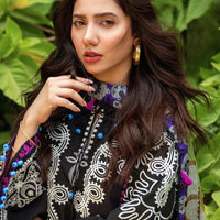 Sira by Sadaf - Dhanak 3PC Unstitched Embroidered Shirt with Digital Printed Wool Shawl-13253