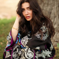 Sira by Sadaf - Dhanak 3PC Unstitched Embroidered Shirt with Digital Printed Wool Shawl-13253