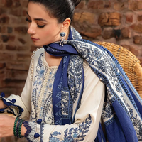 MARIA B - UNSTITCHED 3PC KHADDAR HEAVY EMBROIDERED WITH WOOL SHAWL - 14156