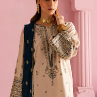 BATIK-3PC DHANAK EMBROIDERED SHIRT WITH DHANAK EMBROIDERED SHAWL & EMB TROUSER-4162
