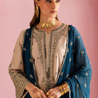 BATIK-3PC DHANAK EMBROIDERED SHIRT WITH DHANAK EMBROIDERED SHAWL & EMB TROUSER-4162