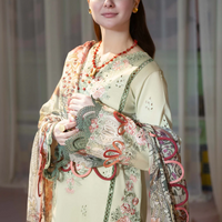 JADE - 3PC LAWN EMBROIDERED SHIRT WITH CHIFFON PRINTED DUPATTA AND TROUSER - 3792