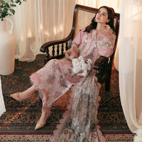 JADE-3PC DHANAK EMBROIDERED SHIRT WITH COUTRAI PRINTED SHAWL AND TROUSER-14036