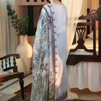 JADE - 3PC Dhanak EMBROIDERED SHIRT WITH Digital Print Shawl AND Dyed TROUSER - 14101