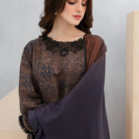 BAROQUE-3PC KHADDAR PRINTED SHIRT WITH KHADDAR PRINT DUPATTA AND PRINT TROUSER-12603