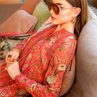 MARIA.B-3PC LAWN PRINTED SHIRT WITH CHIFFON PRINT DUPATTA AND PRINT TROUSER-BIC-2505