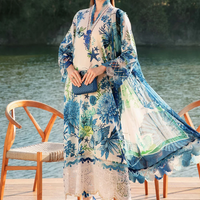 MARIA.B-3PC LAWN EMBROIDERED PRINTED SHIRT WITH CHIFFON PRINT DUPATTA AND PRINT TROUSER- NS 2519