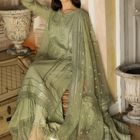 SOBIA NAZIR - UNSTITCHED 3PC LAWN HEAVY EMBROIDERED SHIRT WITH ORGANZA HEAVY EMBROIDERED DUPATTA-2704