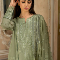 SOBIA NAZIR - UNSTITCHED 3PC LAWN HEAVY EMBROIDERED SHIRT WITH ORGANZA HEAVY EMBROIDERED DUPATTA-2704