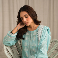SEHAR BY MIRAJ- UNSTITCHED LAWN 3PC EMBROIDERED SHIRT WITH ORGANZA EMBROIDERED DUPATTA WITH TROUSER - 2805