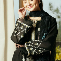 ZARA SHAHJAHAN - 3PC UNSTITCHED LAWN EMBROIDERED SHIRT PRINTED DUPATTA AND TROUSER-2853