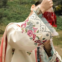 ZARA SHAHJAHAN - 3PC DHANK EMBROIDERED SHIRT WITH COUTRAI WOOL SHAWL & TROUSER - 4133