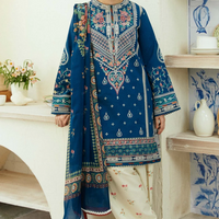 ZARA SHAHJAHAN- 3PC UNSTITCHED DHANAK EMBROIDERED WITH WOOL SHAWL-4072