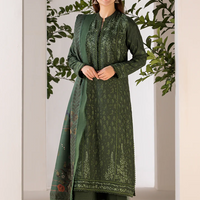 SOBIA NAZIR - UBNSTITCHED 3PC DHANAK EMBROIDERED SHIRT WITH WOOL PRINT SHAWL AND TROUSER - 4027