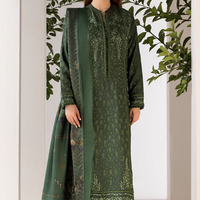 SOBIA NAZIR - UBNSTITCHED 3PC DHANAK EMBROIDERED SHIRT WITH WOOL PRINT SHAWL AND TROUSER - 4027