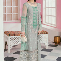 ELAF-ORGANZA PANEL EMBROIDERED ORGANZA DAMAN WITH PEARL WITH ORGANZA EMBROIDERED READY TO WEAR DUPATTA-3424
