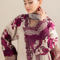 ADAN LIBAS-3PC KHADDAR PRINTED EMB SHIRT WITH KHADDAR PRINT DUPATTA AND PRINT TROUSER-2516-KW