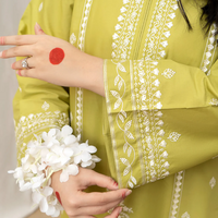 URGE - 3PC UNSTITCEHD LAWN EMBROIDERED SHIRT WITH MONARK PRINTED DUPATTA AND EMB TROUSER-3600