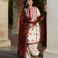HUSSAIN REHAR - UNSTITCHED 3PC LAWN EMBROIDERED SHIRT WITH MONARK PRINT DUPATTA & TROUSER - 3602