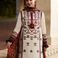 HUSSAIN REHAR - UNSTITCHED 3PC LAWN EMBROIDERED SHIRT WITH MONARK PRINT DUPATTA & TROUSER - 3602