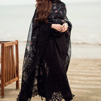 NUREH-3PC LAWN CHIKENKARI LASER EMBROIDERED SHIRT WITH ORGANZA EMBROIDERED PRINT DUPATTA - NS 3667