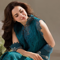 SOBIA NAZIR-3PC DHANAK CHIKAN EMBROIDERED SHIRT WITH COURTRAI PRINTED SHAWL AND TROUSER-14096