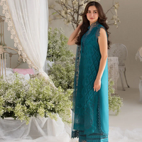 SOBIA NAZIR-3PC DHANAK CHIKAN EMBROIDERED SHIRT WITH COURTRAI PRINTED SHAWL AND TROUSER-14096
