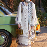 JADE - 3PC Dhanak EMBROIDERED SHIRT WITH Digital Print Shawl AND Dyed TROUSER - 14085