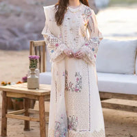 Qalamkar-3PC Lawn Embroidered Shirt With Organza Embroidered Dupatta NS2605