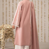 Cross Stitch-3PC Chikenkari Lawn EMBROIDERED SHIRT WITH DIGITAL PRINT DUPATTA D-3762