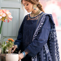 MAHNUR -3PC CHIKENKARI LAWN EMBROIDERED WITH DAIMOND PRINT DUPATTA- 4026