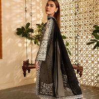 BATIK-3PC DHANAK EMBROIDERED SHIRT WITH CHIFFON EMBROIDERED DUPATTA AND EMB TROUSER-14104