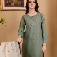 BATIK-3PC DHANAK EMBROIDERED SHIRT WITH DHANAK EMBROIDERED SHAWL AND TROUSER - 14011