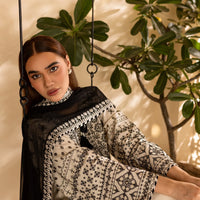 BATIK-3PC DHANAK EMBROIDERED SHIRT WITH CHIFFON EMBROIDERED DUPATTA AND EMB TROUSER-14104