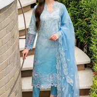 MUSHQ-3PC LAWN EMBROIDERED SHIRT WITH Embroidered organza Dupatta - NSM 1547