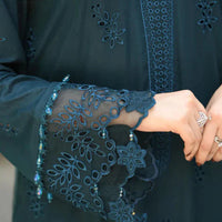 Libaas 3PC Unstitched Dhanak Embroidered Shirt with Digital Printed Wool Shawl -13438