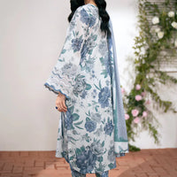 BAROUQE - 3PC USTITCHED KARANDI PRINTED SHIRT WITH KARANDI PRINTED DUPATTA AND TROUSER-12574