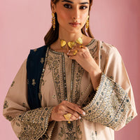 BATIK-3PC DHANAK EMBROIDERED SHIRT WITH DHANAK EMBROIDERED SHAWL & EMB TROUSER-4162