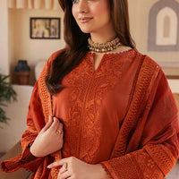 SAPPHIRE-3PC DHANAK EMBROIDERED SHIRT WITH KHADDI NET EMB DUPATTA AND TROUSER-14300