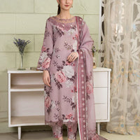BAROQUE - 3PC USTITCHED KARANDI PRINTED SHIRT WITH KARANDI PRINTED DUPATTA AND TROUSER-BIC-12581