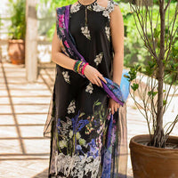 ASIFA NABEEL-3PC LAWN PRINT EMBROIDERED SHIRT WITH CHIFFON PRINT DUPATTA AND PRINT TROUSER-BIC-2515