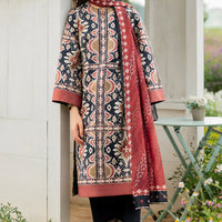 JAZMIN - 3PC UNSTITCHED KHADDAR PRINTED SHIRT WITH KHADDAR PRINTED DUPATTA AND PRINTED TROUSER-12627