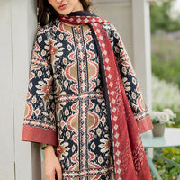 JAZMIN - 3PC UNSTITCHED KHADDAR PRINTED SHIRT WITH KHADDAR PRINTED DUPATTA AND PRINTED TROUSER-12627