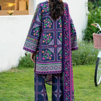 JAZMIN - 3PC UNSTITCHED KHADDAR PRINTED SHIRT WITH KHADDAR PRINTED DUPATTA AND PRINTED TROUSER-12628