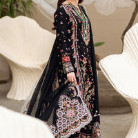 QALAMQAR-3PC DHANAK EMBROIDERED SHIRT WITH COTTON NET EMBROIDERED DUPATTA -BIC-14254