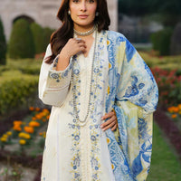 Dhanak-3PC Embroidered Shirt with Digital Printed Wool Shawl -13347