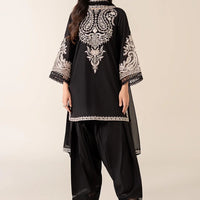 MARIA.B-3PC DHANAK EMBROIDERED SHIRT WITH BAMBER CHIFFON EMBROIDERED DUPATTA & TROUSER-14175