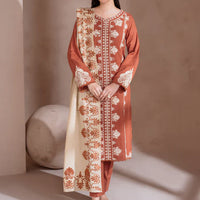 IZNIK- UNSTITCHED 3PC DHANAK EMBROIDERED WITH DHANAK EMBROIDERED SHAWL - 4246