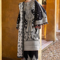 HUSSAIN REHAR-3PC DHANAK EMBROIDERED SHIRT WITH COTTON NET EMBROIDERED DUPATTA AND EMB TROUSER-14196