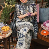 SAPPHIRE.B-3PC LAWN EMBROIDERED PRINTED SHIRT WITH CHIFFON PRINT DUPATTA AND PRINT TROUSER-BIC-2527